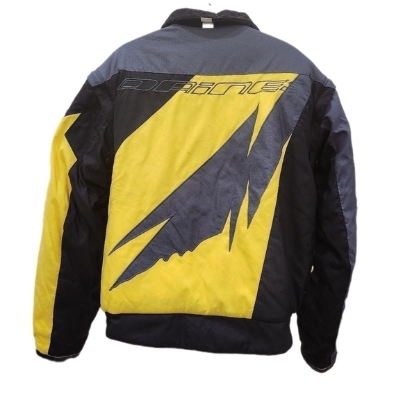 VINTAGE 90s DAINESE  Italian Motorcycle Jacket, Blk/Yellow, EU 56 US Men's XL - Picture 2 of 16